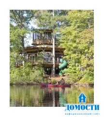 Дизайн деревянного дома – Шалаш на берегу озера