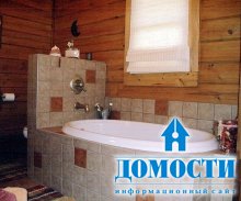 Интерьер деревянной ванной 