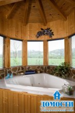 Интерьер деревянной ванной 