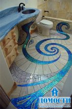 Динамическая мозаика в ванной 