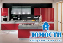 Дизайн красных кухонь