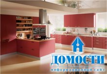 Дизайн красных кухонь