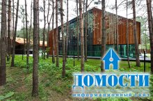 Асимметричный дом посреди леса  