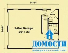 Компактный дом с двумя гаражами 