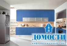 Дизайн кухонь синего цвета 