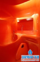 39 смелых ванных в красной палитре