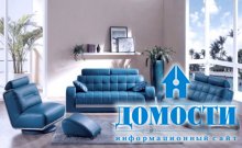 Гостиные с синими диванами 