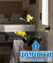 Живые цветы в ванной комнате