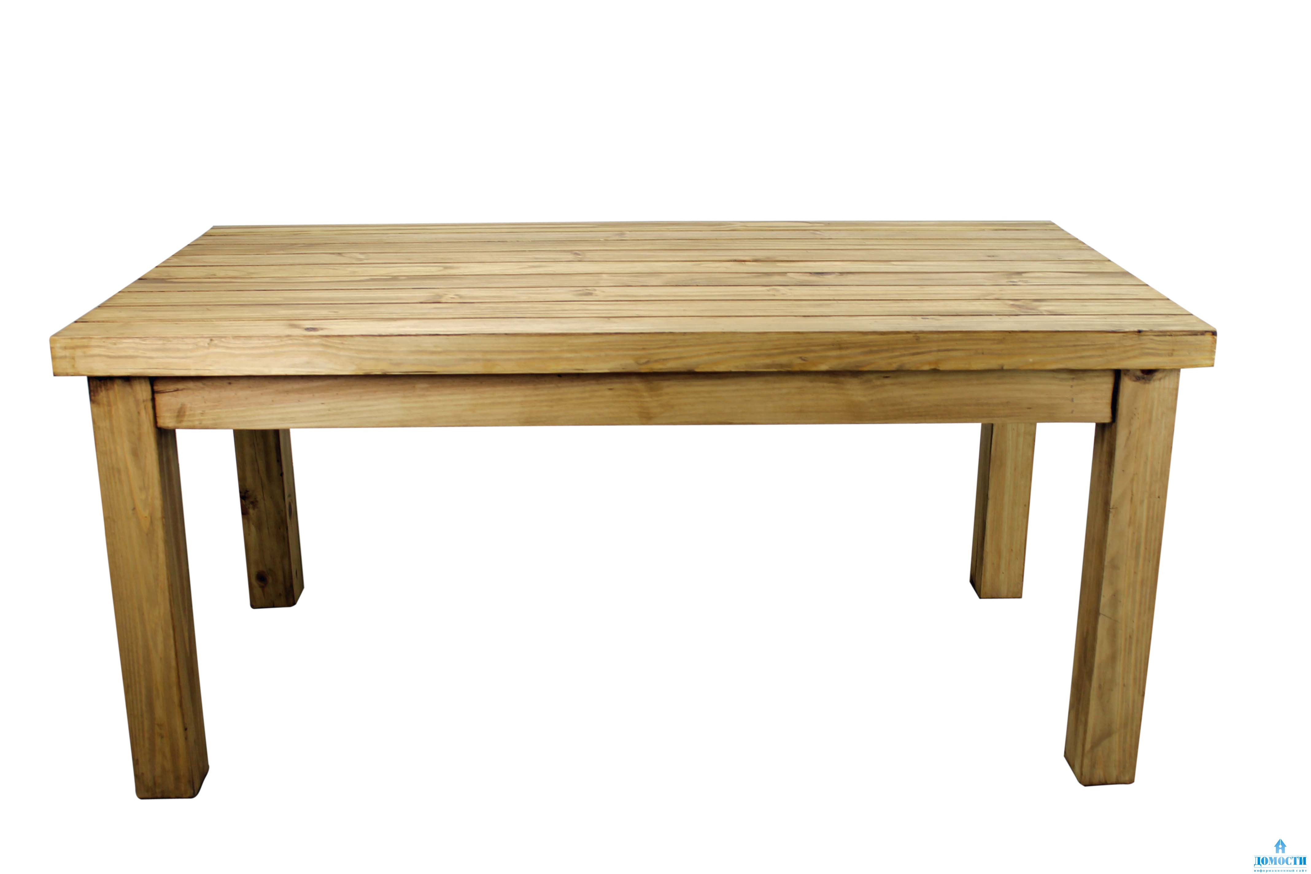 деревянный стол без покрытия